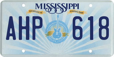 MS license plate AHP618