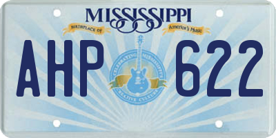 MS license plate AHP622