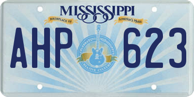 MS license plate AHP623