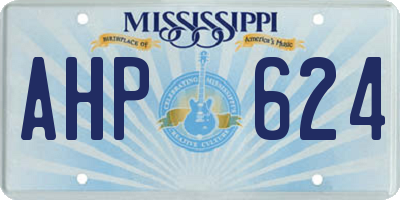 MS license plate AHP624