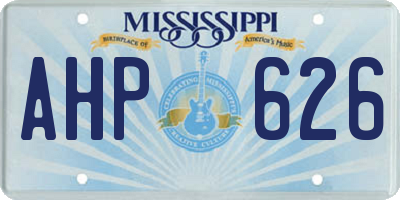 MS license plate AHP626