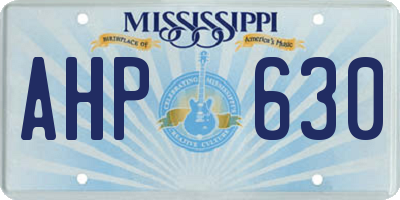MS license plate AHP630
