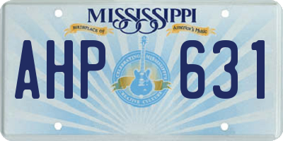 MS license plate AHP631