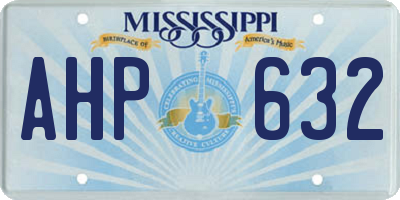 MS license plate AHP632