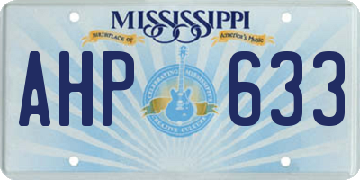 MS license plate AHP633