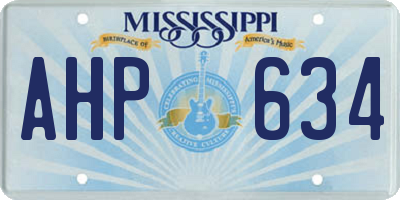 MS license plate AHP634