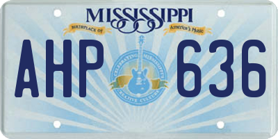 MS license plate AHP636