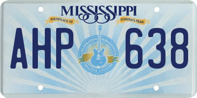 MS license plate AHP638