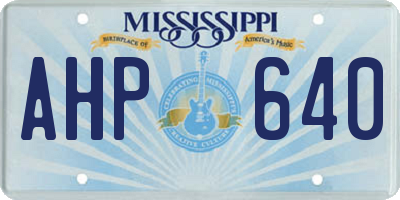 MS license plate AHP640