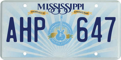 MS license plate AHP647