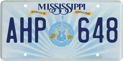 MS license plate AHP648
