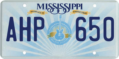 MS license plate AHP650
