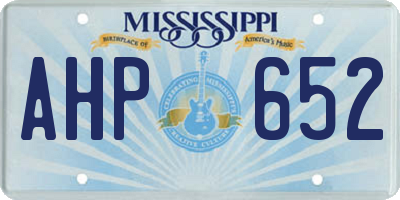 MS license plate AHP652