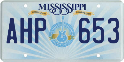 MS license plate AHP653