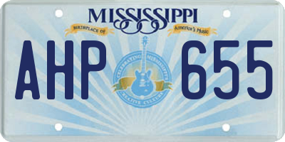 MS license plate AHP655