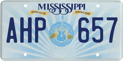MS license plate AHP657