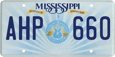MS license plate AHP660