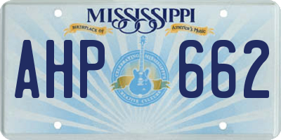 MS license plate AHP662