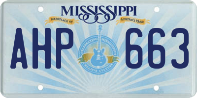 MS license plate AHP663