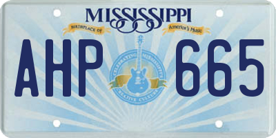 MS license plate AHP665
