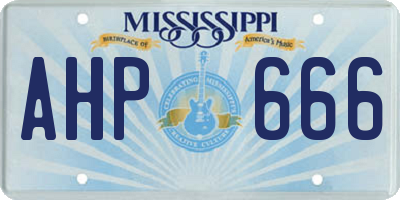 MS license plate AHP666