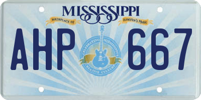 MS license plate AHP667