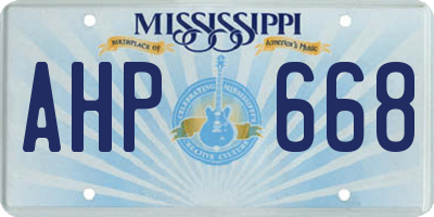 MS license plate AHP668
