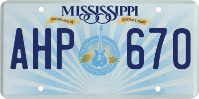MS license plate AHP670