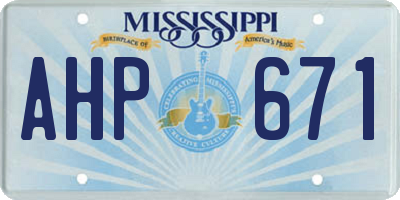 MS license plate AHP671