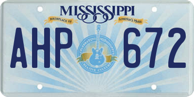 MS license plate AHP672