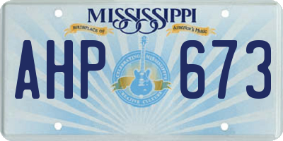 MS license plate AHP673