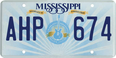 MS license plate AHP674