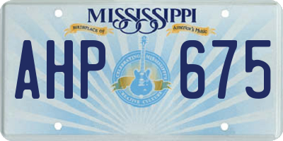 MS license plate AHP675