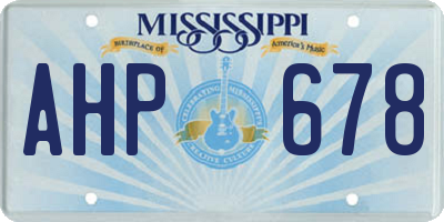 MS license plate AHP678