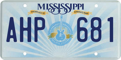 MS license plate AHP681