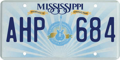 MS license plate AHP684