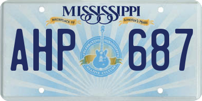 MS license plate AHP687