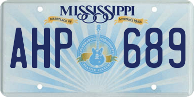 MS license plate AHP689
