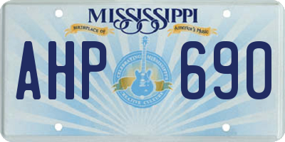 MS license plate AHP690
