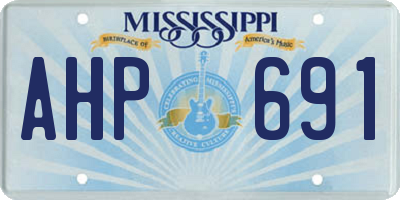 MS license plate AHP691