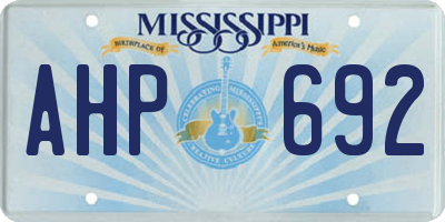 MS license plate AHP692