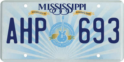 MS license plate AHP693