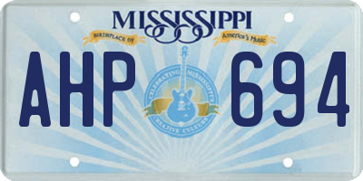 MS license plate AHP694