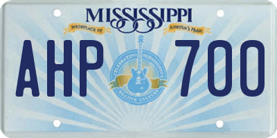 MS license plate AHP700