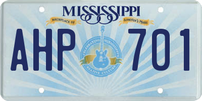 MS license plate AHP701