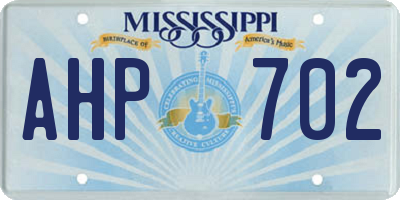 MS license plate AHP702