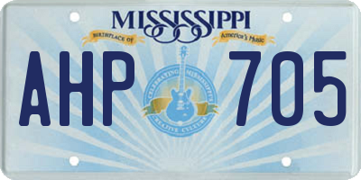 MS license plate AHP705