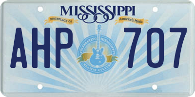 MS license plate AHP707