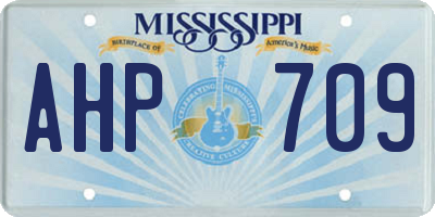 MS license plate AHP709