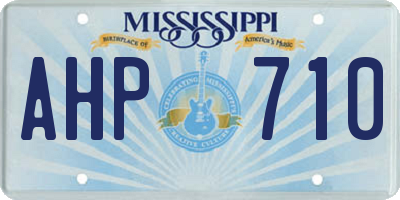 MS license plate AHP710